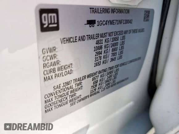 2022 Chevrolet Silverado 2500HD Custom z VIN 1GC4YME71NF130042, wystawiony jako Copart lot #80804145 z przebiegiem 36 282 mil mil oraz Szkoda całkowita • Salvage title. Historia ofert i sprzedaży dostępna na DreamBid. Obrazek 12.