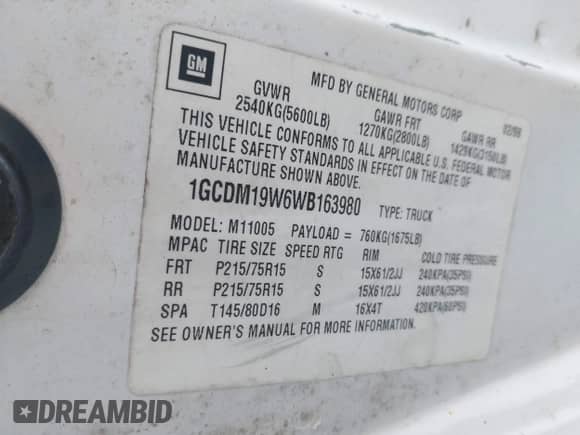 1998 Chevrolet Astro Cargo с VIN 1GCDM19W6WB163980, выставлен на аукционе IAAI как лот 42172509 с пробегом 348 869 миль миль и . История ставок и продаж доступна на DreamBid. Изображение 9.