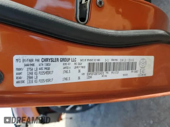 2011 Dodge Journey SXT с VIN 3D4PG5FG5BT524572, выставлен на аукционе Copart как лот 85536615 с пробегом 135 687 миль миль и Списание • Salvage title. История ставок и продаж доступна на DreamBid. Изображение 14.