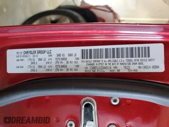 2014 Ram 1500 Big Horn z VIN 1C6RR7LG1ES443114, wystawiony jako Copart lot #65697055 z przebiegiem 153 390 mil mil oraz Czysty tytuł • Clean title. Historia ofert i sprzedaży dostępna na DreamBid. Obrazek 12.