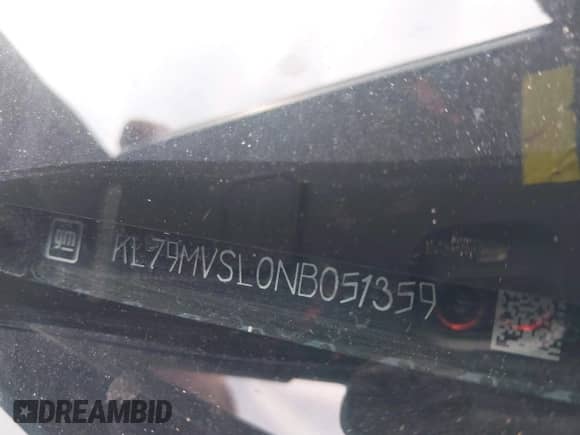 2022 Chevrolet TrailBlazer ACTIV with VIN KL79MVSL0NB051359, listed as a IAAI auction lot 42252822 with Not provided miles and . Bid and sale history available at DreamBid. Image 9.