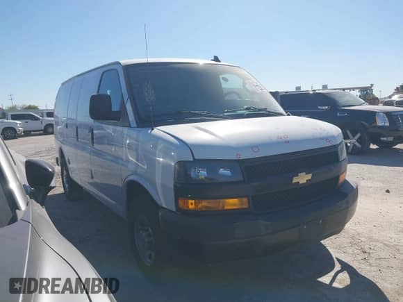 2022 Chevrolet Express Cargo with VIN 1GCWGAFP2N1182138, listed as a IAAI auction lot 43558627 with 105,669 mi miles and . Bid and sale history available at DreamBid. Image 1.