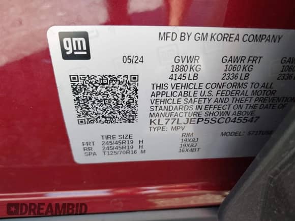 2025 Chevrolet Trax 2RS с VIN KL77LJEP5SC045547, выставлен на аукционе IAAI как лот 43046280 с пробегом 12 349 миль миль и . История ставок и продаж доступна на DreamBid. Изображение 9.