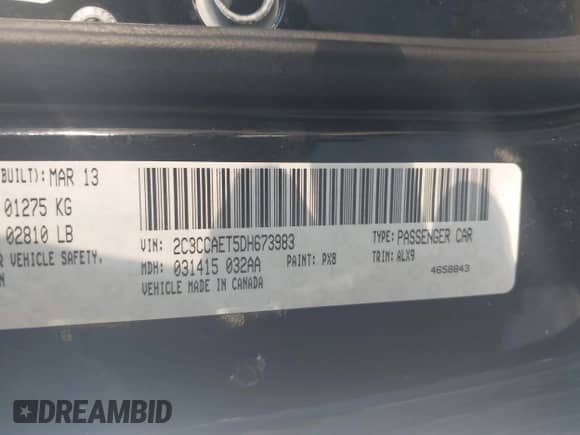 2013 Chrysler 300 C с VIN 2C3CCAET5DH673983, выставлен на аукционе IAAI как лот 43496480 с пробегом 117 829 миль миль и . История ставок и продаж доступна на DreamBid. Изображение 9.