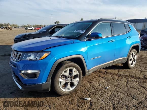 2021 Jeep Compass Limited with VIN 3C4NJDCB2MT533368, listed as a Copart auction lot 81395675 with 40,872 mi miles and Non repairable. Bid and sale history available at DreamBid. Image 1.