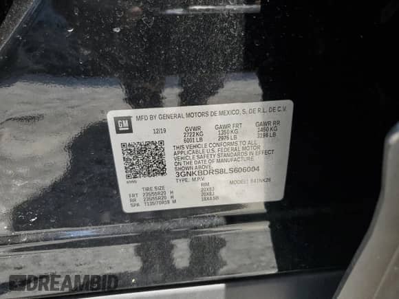 2020 Chevrolet Blazer LT с VIN 3GNKBDRS8LS606004, выставлен на аукционе Copart как лот 67315545 с пробегом 75 448 миль миль и На запчасти • Non repairable. История ставок и продаж доступна на DreamBid. Изображение 13.