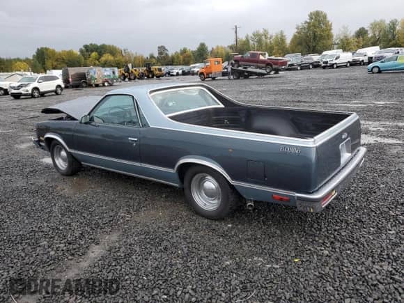 1986 Chevrolet El Camino with VIN 3GCCW80Z5GS902512, listed as a Copart auction lot 78267624 with 15,481 mi miles and Salvage title. Bid and sale history available at DreamBid. Image 2.