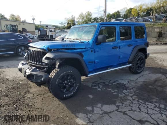2022 Jeep Wrangler Unlimited Willys z VIN 1C4HJXDN3NW271475, wystawiony jako Copart lot #80963015 z przebiegiem 20 674 mil mil oraz Szkoda całkowita • Salvage title. Historia ofert i sprzedaży dostępna na DreamBid. Obrazek 1.