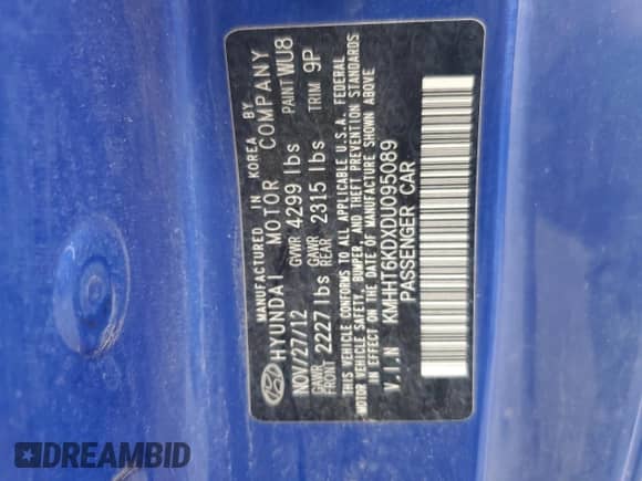 2013 Hyundai Genesis Coupe Premium с VIN KMHHT6KDXDU095089, выставлен на аукционе Copart как лот 65370895 с пробегом 109 888 миль миль и Чистый • Clean title. История ставок и продаж доступна на DreamBid. Изображение 12.