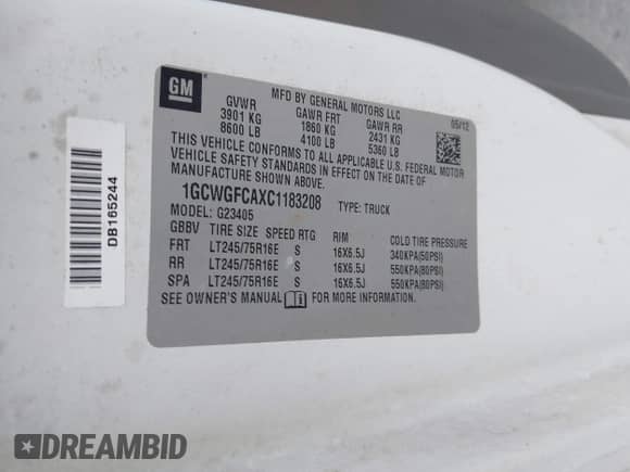 2012 Chevrolet Express Cargo с VIN 1GCWGFCAXC1183208, выставлен на аукционе IAAI как лот 42873897 с пробегом 204 582 миль миль и . История ставок и продаж доступна на DreamBid. Изображение 9.