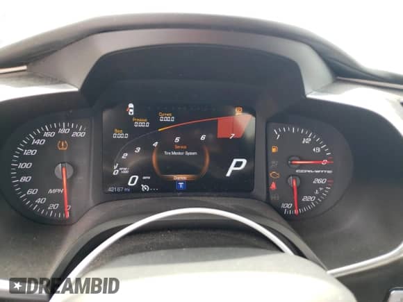 2017 Chevrolet Corvette 3LT with VIN 1G1YF2D71H5108025, listed as a Copart auction lot 61598184 with 42,167 mi miles and Salvage title. Bid and sale history available at DreamBid. Image 9.