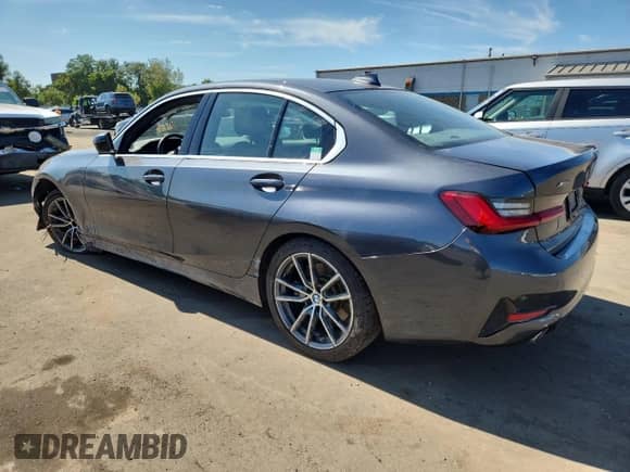 2021 BMW 3 Series 330i xDrive with VIN 3MW5R7J07M8B61568, listed as a Copart auction lot 80243205 with 96,767 mi miles and Salvage title. Bid and sale history available at DreamBid. Image 2.