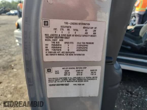 2000 Pontiac Grand Am GT с VIN 1G2NW12E3YM815627, выставлен на аукционе Copart как лот 65905975 с пробегом 148 765 миль миль и Списание • Salvage title. История ставок и продаж доступна на DreamBid. Изображение 12.