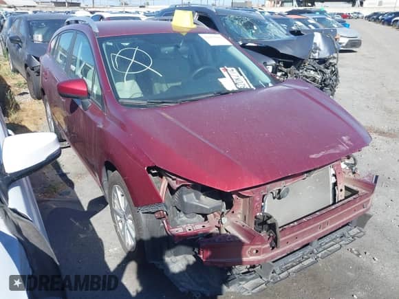 2018 Subaru Impreza Premium with VIN 4S3GTAB60J3722890, listed as a IAAI auction lot 42955916 with 46,681 mi miles and . Bid and sale history available at DreamBid. Image 1.