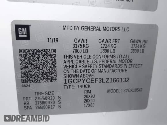 2020 Chevrolet Silverado 1500 Custom Trail Boss с VIN 1GCPYCEF3LZ166132, выставлен на аукционе IAAI как лот 43265003 с пробегом 65 805 миль миль и . История ставок и продаж доступна на DreamBid. Изображение 9.