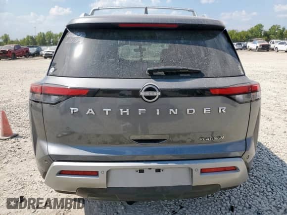 2023 Nissan Pathfinder Platinum with VIN 5N1DR3DH5PC217735, listed as a Copart auction lot 82201105 with 37,057 mi miles and Salvage title. Bid and sale history available at DreamBid. Image 6.