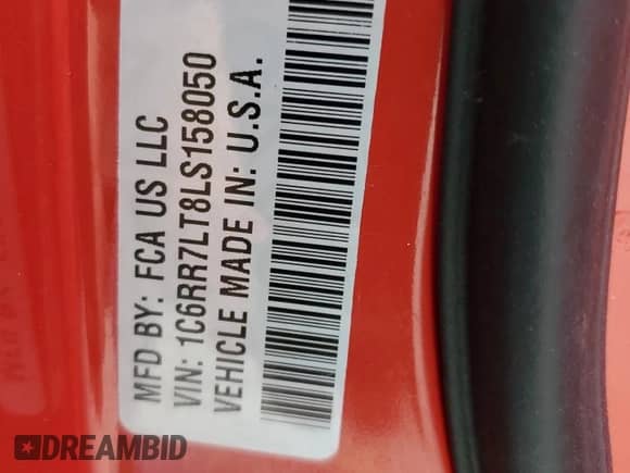 2020 Ram 1500 SLT с VIN 1C6RR7LT8LS158050, выставлен на аукционе Copart как лот 60110905 с пробегом 63 236 миль миль и Списание • Salvage title. История ставок и продаж доступна на DreamBid. Изображение 12.