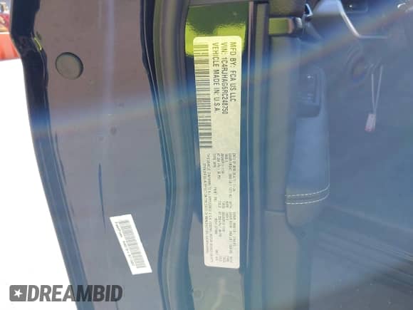 2024 Jeep Grand Cherokee Altitude X с VIN 1C4RJHAG6RC248750, выставлен на аукционе IAAI как лот 42183137 с пробегом 9 522 миль миль и . История ставок и продаж доступна на DreamBid. Изображение 9.