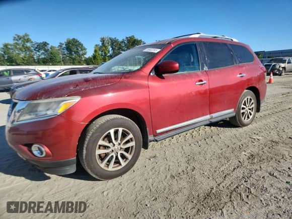 2014 Nissan Pathfinder Platinum z VIN 5N1AR2MN7EC628568, wystawiony jako Copart lot #70802265 z przebiegiem 160 396 mil mil oraz Szkoda całkowita • Salvage title. Historia ofert i sprzedaży dostępna na DreamBid. Obrazek 1.