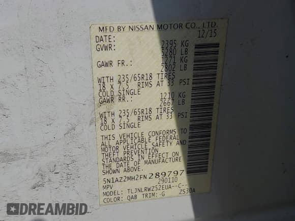 2015 Nissan Murano SL z VIN 5N1AZ2MH2FN289797, wystawiony jako IAAI lot #42566824 z przebiegiem 204 004 mil mil oraz . Historia ofert i sprzedaży dostępna na DreamBid. Obrazek 9.