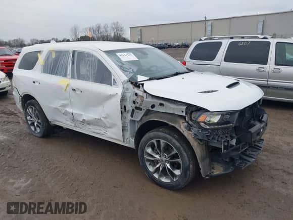2020 Dodge Durango GT with VIN 1C4RDJDG2LC166791, listed as a IAAI auction lot 41111725 with 55,651 mi miles and . Bid and sale history available at DreamBid. Image 1.