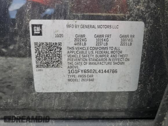 2020 Chevrolet Bolt EV LT с VIN 1G1FY6S02L4144786, выставлен на аукционе Copart как лот 62980655 с пробегом 27 514 миль миль и Списание • Salvage title. История ставок и продаж доступна на DreamBid. Изображение 13.
