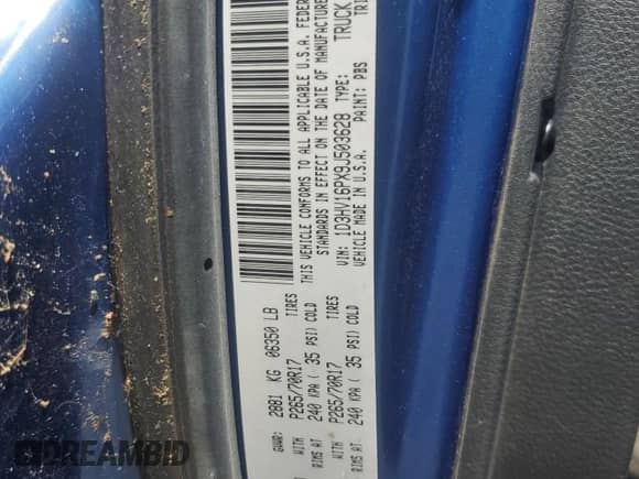 2009 Dodge 1500 ST с VIN 1D3HV16PX9J503628, выставлен на аукционе Copart как лот 60459004 с пробегом 133 903 миль миль и На запчасти • Non repairable. История ставок и продаж доступна на DreamBid. Изображение 12.