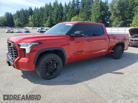 2025 Toyota Tundra Limited with VIN 5TFWA5ECXSX037140, listed as a Copart auction lot 69871375 with 7,399 mi miles and Salvage title. Bid and sale history available at DreamBid. Image 1.