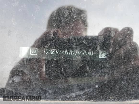 2022 Chevrolet Traverse Premier with VIN 1GNEVKKW7NJ147980, listed as a Copart auction lot 54220875 with 38,503 mi miles and Non repairable. Bid and sale history available at DreamBid. Image 13.