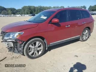 2016 Nissan Pathfinder Platinum with VIN 5N1AR2MM3GC612555, listed as a Copart auction lot 85848745 with 120,392 mi miles and Clean title. Bid and sale history available at DreamBid. Image 1.