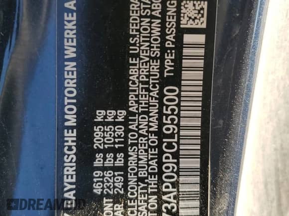 2023 BMW 4 Series 430i xDrive z VIN WBA73AP09PCL95500, wystawiony jako Copart lot #75218424 z przebiegiem Nie podano mil oraz Szkoda całkowita • Salvage title. Historia ofert i sprzedaży dostępna na DreamBid. Obrazek 13.