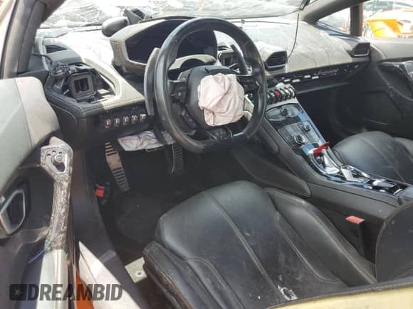 2016 Lamborghini Huracan LP 610-4 with VIN ZHWUR1ZF0GLA05464, listed as a Copart auction lot 60296214 with Not provided miles and Salvage title. Bid and sale history available at DreamBid. Image 8.