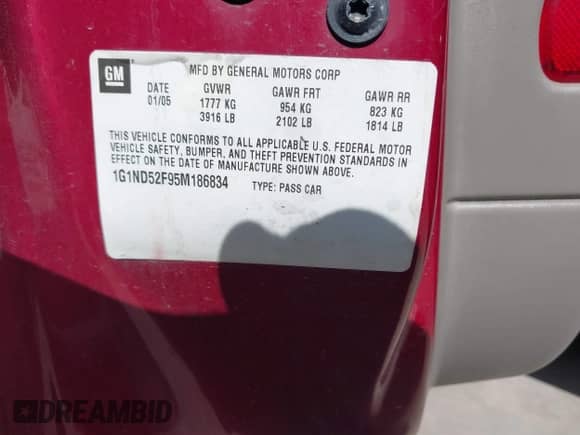 2005 Chevrolet Malibu Classic с VIN 1G1ND52F95M186834, выставлен на аукционе IAAI как лот 42874147 с пробегом 117 187 миль миль и . История ставок и продаж доступна на DreamBid. Изображение 9.
