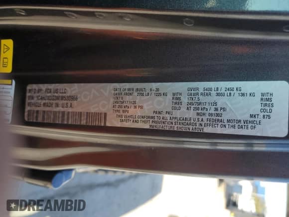 2021 Jeep Wrangler Unlimited Willys Sport with VIN 1C4HJXDG3MW530966, listed as a Copart auction lot 80820095 with 132,075 mi miles and Clean title. Bid and sale history available at DreamBid. Image 13.