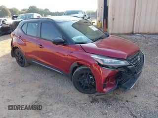2024 Nissan Kicks SR with VIN 3N1CP5DV4RL471888, listed as a IAAI auction lot 43018127 with 21,378 mi miles and . Bid and sale history available at DreamBid. Image 1.