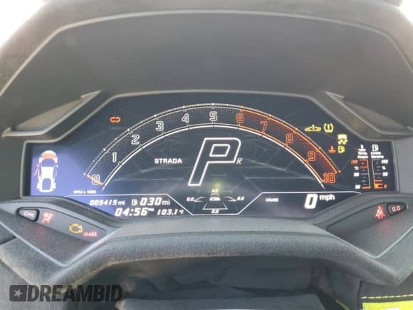 2023 Lamborghini Huracan with VIN ZHWUB6ZF0PLA22993, listed as a Copart auction lot 54720625 with 5,415 mi miles and Salvage title. Bid and sale history available at DreamBid. Image 9.