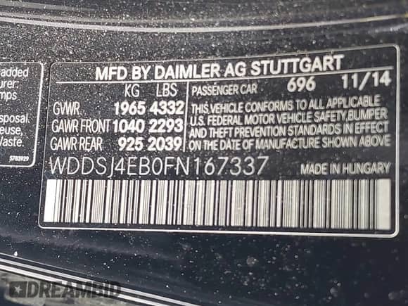 2015 Mercedes-Benz CLA 250 с VIN WDDSJ4EB0FN167337, выставлен на аукционе IAAI как лот 43374883 с пробегом 168 120 миль миль и . История ставок и продаж доступна на DreamBid. Изображение 9.