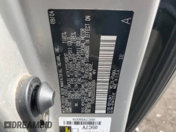 2005 Toyota Sienna XLE z VIN 5TDZA22C55S226904, wystawiony jako Copart lot #86651145 z przebiegiem Nie podano mil oraz Czysty tytuł • Clean title. Historia ofert i sprzedaży dostępna na DreamBid. Obrazek 12.