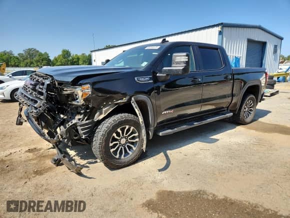 2019 GMC Sierra 1500 AT4 with VIN 1GTP9EEDXKZ219267, listed as a Copart auction lot 80254475 with 112,371 mi miles and Salvage title. Bid and sale history available at DreamBid. Image 1.