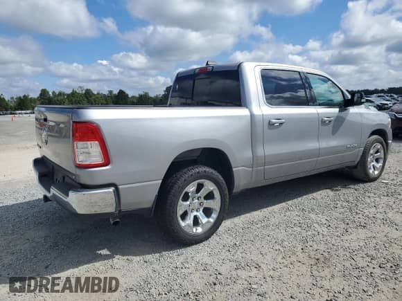 2021 Ram 1500 Big Horn with VIN 1C6RREFG3MN503441, listed as a Copart auction lot 74423164 with Not provided miles and Salvage title. Bid and sale history available at DreamBid. Image 3.