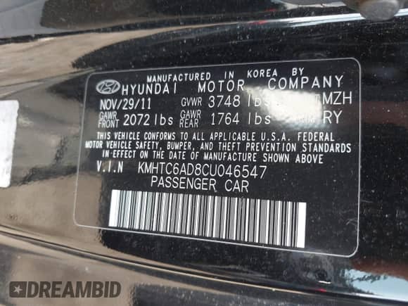 2012 Hyundai Veloster w/Black Int с VIN KMHTC6AD8CU046547, выставлен на аукционе IAAI как лот 42388735 с пробегом 12 884 миль миль и . История ставок и продаж доступна на DreamBid. Изображение 9.