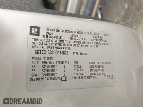 2009 GMC Sierra 1500 SL с VIN 3GTEC13C29G110873, выставлен на аукционе IAAI как лот 42114097 с пробегом 186 452 миль миль и . История ставок и продаж доступна на DreamBid. Изображение 9.