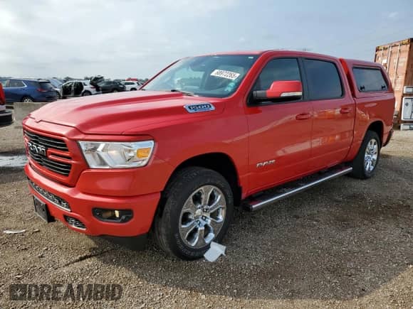2021 Ram 1500 Big Horn with VIN 1C6RRFFG9MN627994, listed as a Copart auction lot 68972265 with 36,431 mi miles and Salvage title. Bid and sale history available at DreamBid. Image 1.
