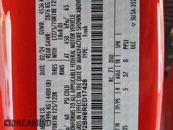 2024 Ford F-250 XL z VIN 1FT7W2BN8RED17428, wystawiony jako Copart lot #80539455 z przebiegiem 12 583 mil mil oraz Szkoda całkowita • Salvage title. Historia ofert i sprzedaży dostępna na DreamBid. Obrazek 12.