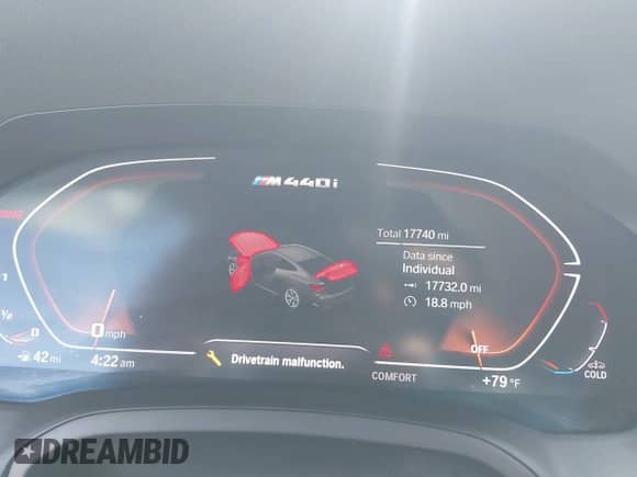 2023 BMW 4 Series M440i с VIN WBA83AP00PCM82996, выставлен на аукционе IAAI как лот 42302959 с пробегом 17 740 миль миль и . История ставок и продаж доступна на DreamBid. Изображение 7.