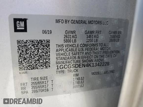 2019 Chevrolet Colorado 2WD Z71 с VIN 1GCGSDEN4K1342228, выставлен на аукционе Copart как лот 64611855 с пробегом 119 276 миль миль и Списание • Salvage title. История ставок и продаж доступна на DreamBid. Изображение 12.