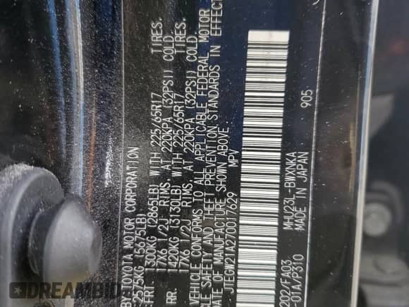 2007 Toyota Highlander z VIN JTEGW21A270017629, wystawiony jako Copart lot #60206525 z przebiegiem 138 449 mil mil oraz Szkoda całkowita • Salvage title. Historia ofert i sprzedaży dostępna na DreamBid. Obrazek 12.