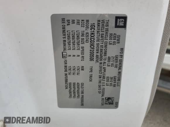 2012 Chevrolet Silverado 2500HD LT with VIN 1GC1KXCG9CF200506, listed as a Copart auction lot 63074895 with 264,045 mi miles and Clean title. Bid and sale history available at DreamBid. Image 12.