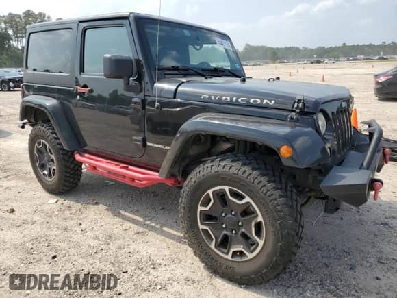 2014 Jeep Wrangler Rubicon with VIN 1C4BJWCG7EL116903, listed as a Copart auction lot 55407174 with 59,825 mi miles and Salvage title. Bid and sale history available at DreamBid. Image 4.
