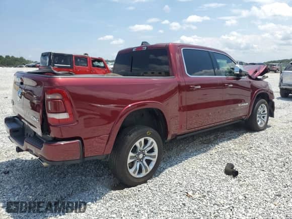 2020 Ram 1500 Longhorn with VIN 1C6SRFKM9LN221015, listed as a Copart auction lot 65352644 with 60,437 mi miles and Salvage title. Bid and sale history available at DreamBid. Image 3.